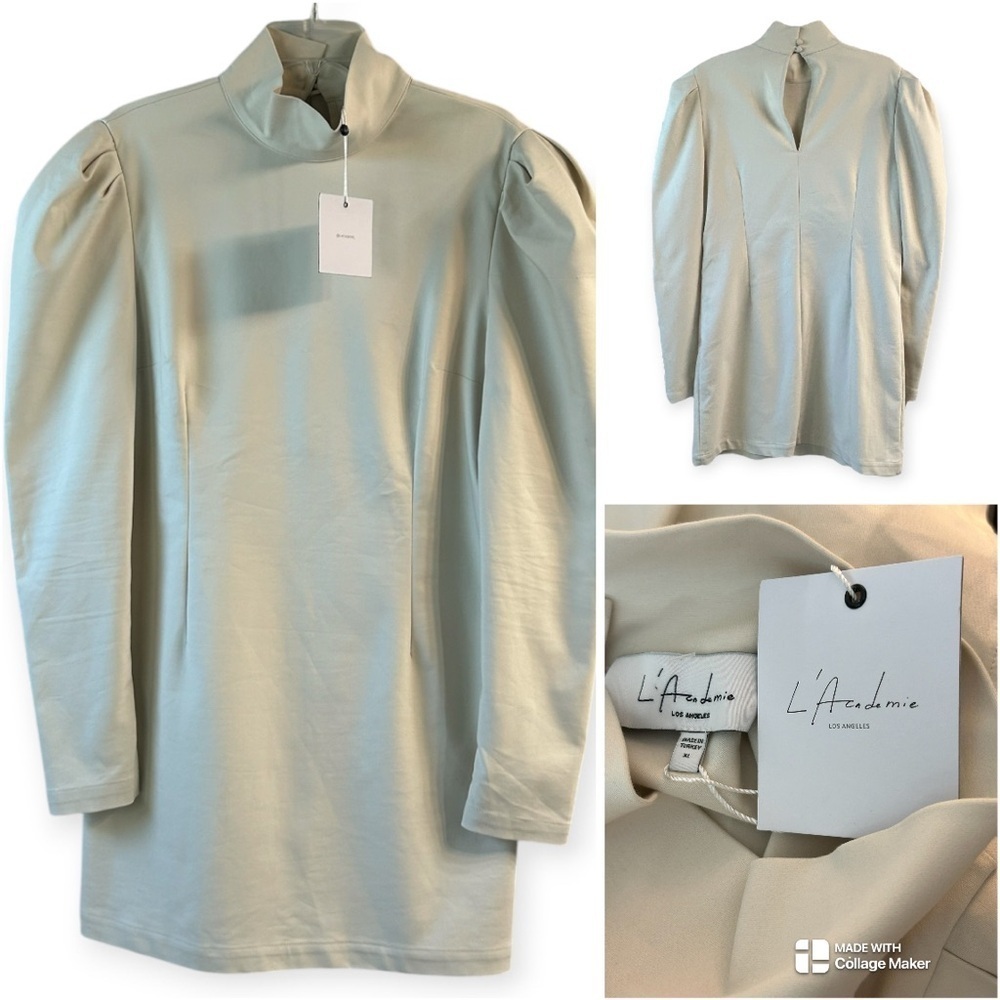 L'Academie NWT Ivory Puff Sleeve Dress